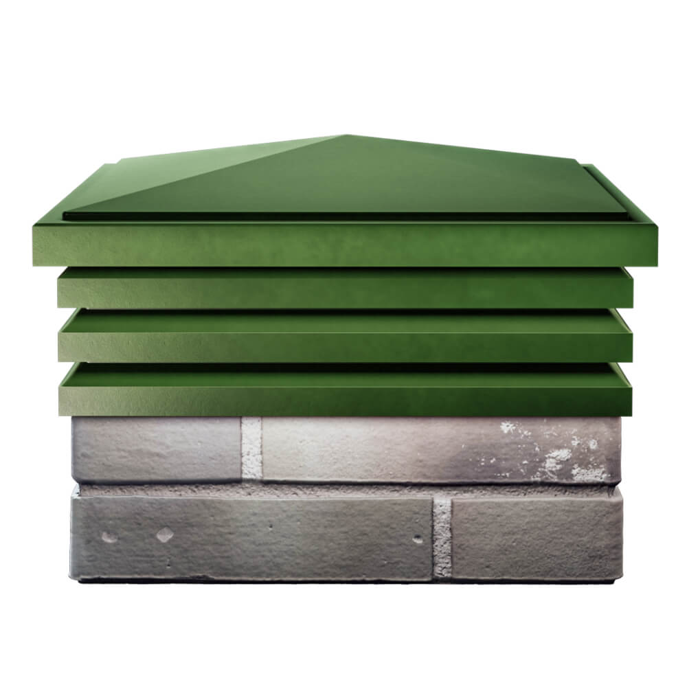 Колпак Zking Бона ХайТек Зеленый на столб 1.5х1.5 кирпича (385х385мм) Усть-Катав фото