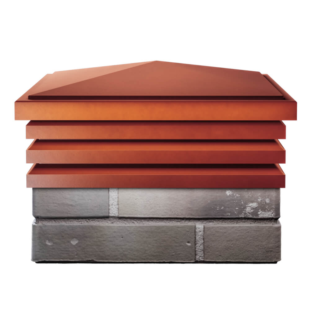 Колпак Zking Бона ХайТек Красный на столб 1.5х1.5 кирпича (385х385мм) Усть-Катав фото