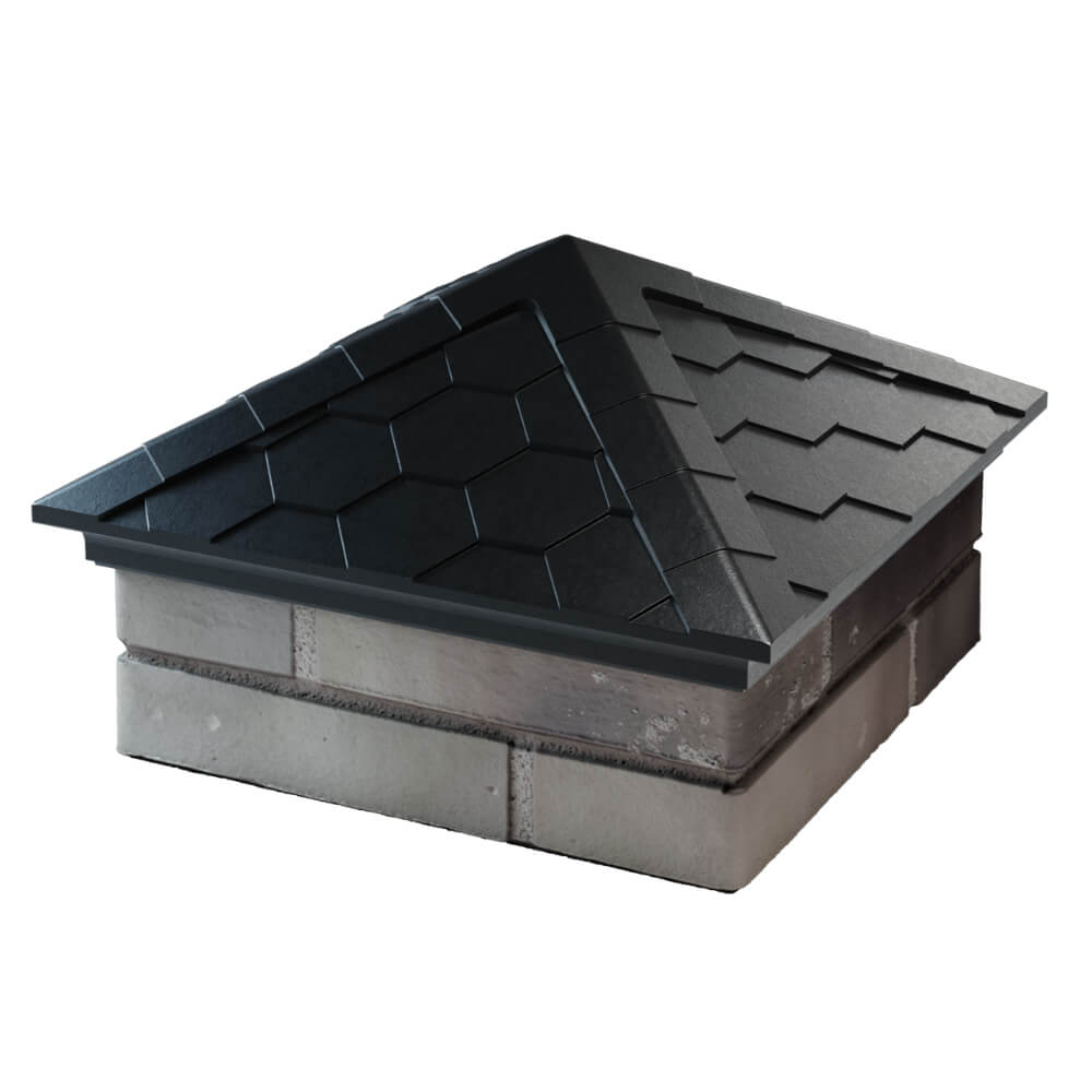 Колпак Zking Эверест Черный на столб 1.5х1.5 кирпича (390х390мм) в Усть-Катаве фото