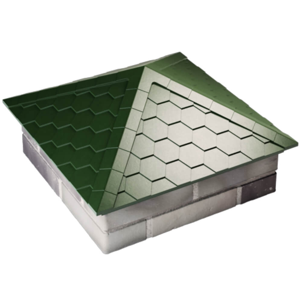 Колпак Zking Эверест Зеленый на столб 2х2 кирпича (535х535мм) Усть-Катав фото