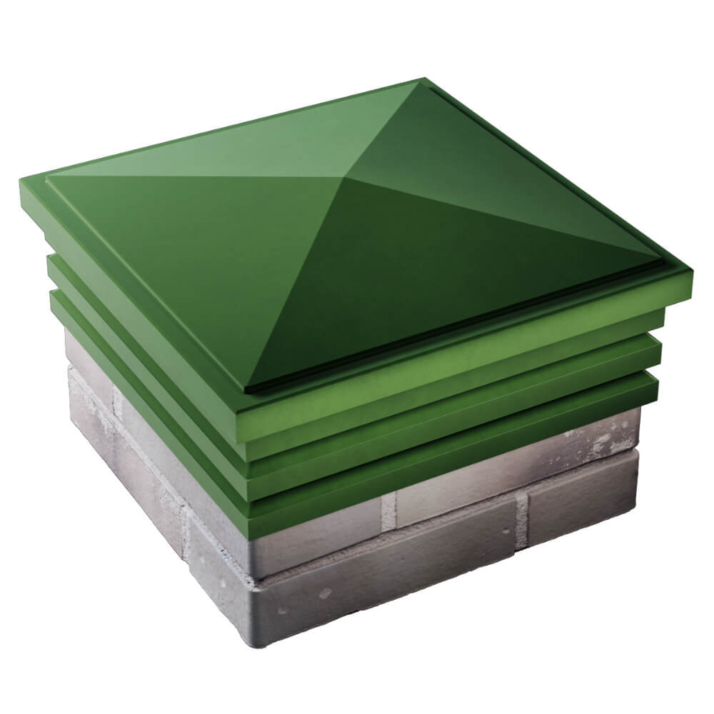 Колпак Zking Бона ХайТек Зеленый на столб 1.5х1.5 кирпича (385х385мм) в Усть-Катаве фото