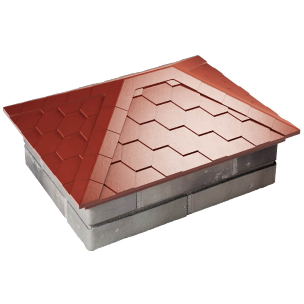 Колпак Zking Эверест Красный на столб 2х1.5 кирпича (520х390мм) Усть-Катав фото