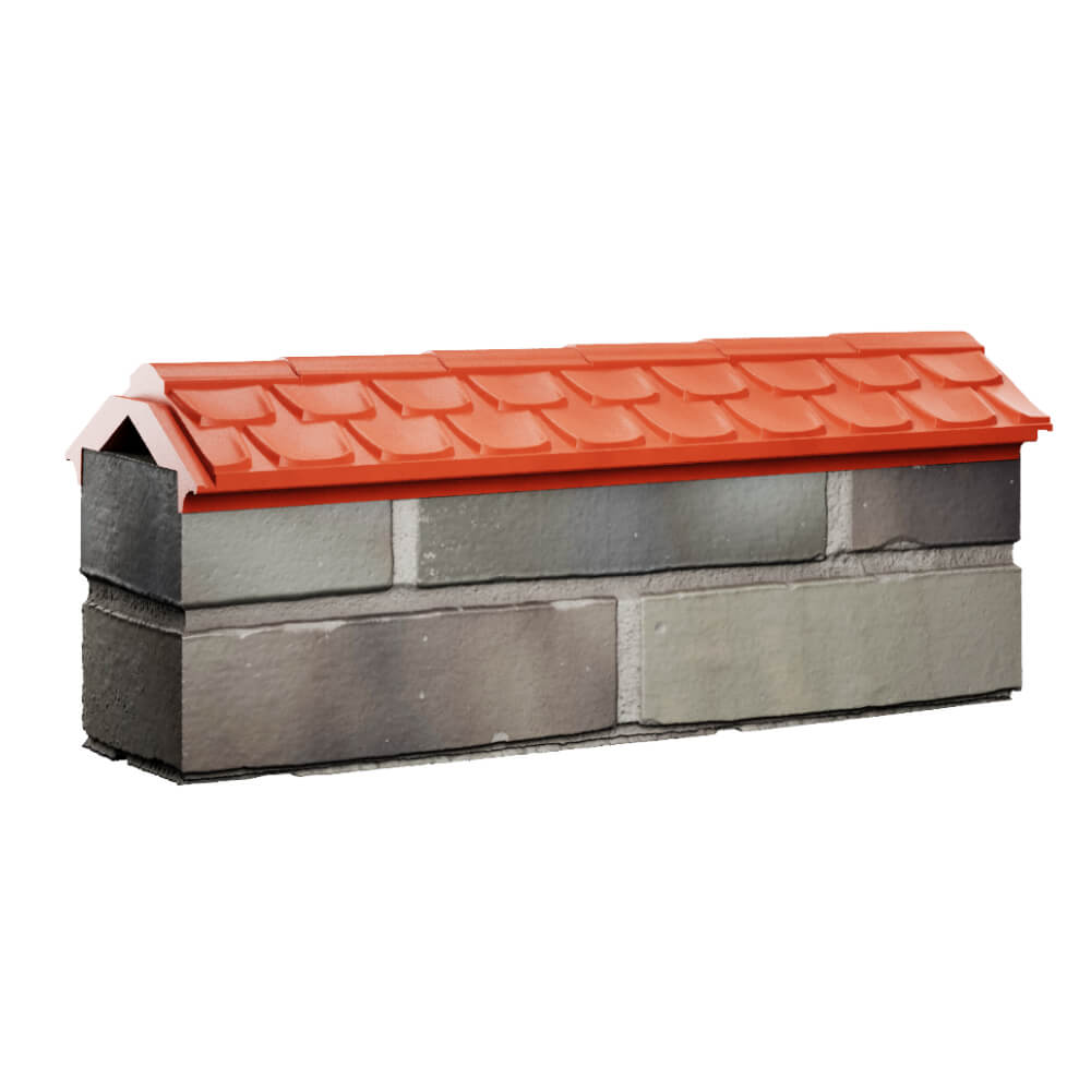 Парапет Zking Эльбрус Красный с посадкой на 0.5 кирпича (130мм) Усть-Катав фото