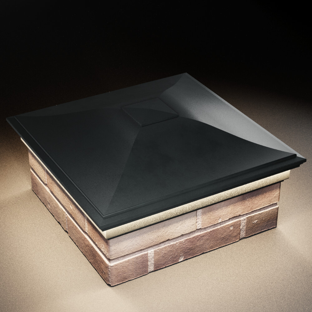 Колпак Zking Монблан Черный на столб 2х2 кирпича (515х515мм) c подсветкой в Усть-Катаве фото