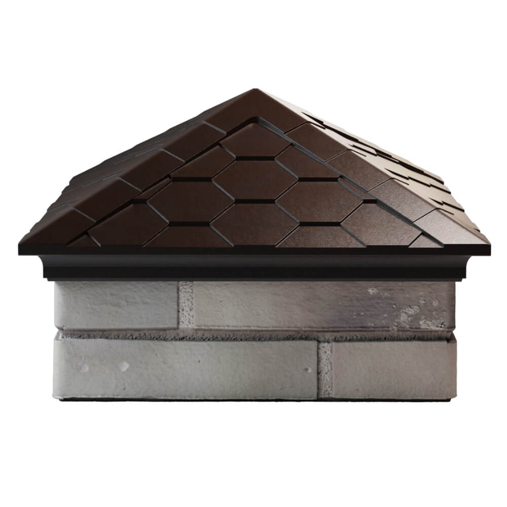 Колпак Zking Эверест Коричневый на столб 1.5х1.5 кирпича (390х390мм) Усть-Катав фото