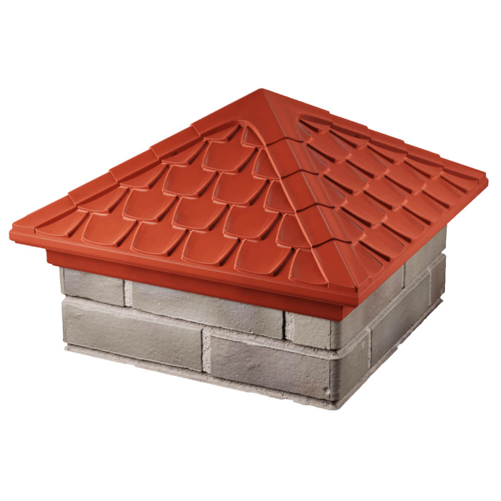 Колпак Zking Эльбрус Красный на столб 1.5х1.5 кирпича (385х385мм) в Усть-Катаве фото