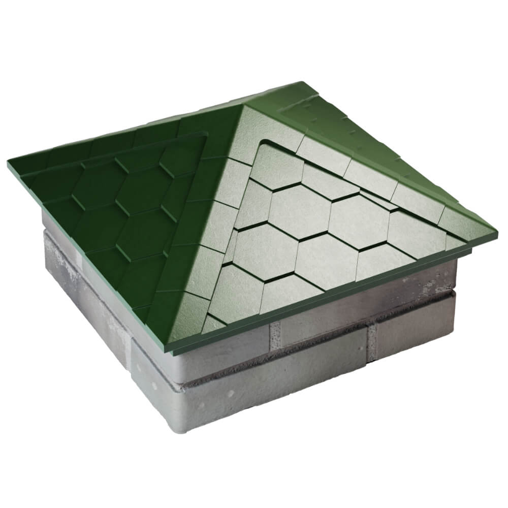 Колпак Zking Эверест Зеленый на столб 1.5х1.5 кирпича (390х390мм) в Усть-Катаве фото