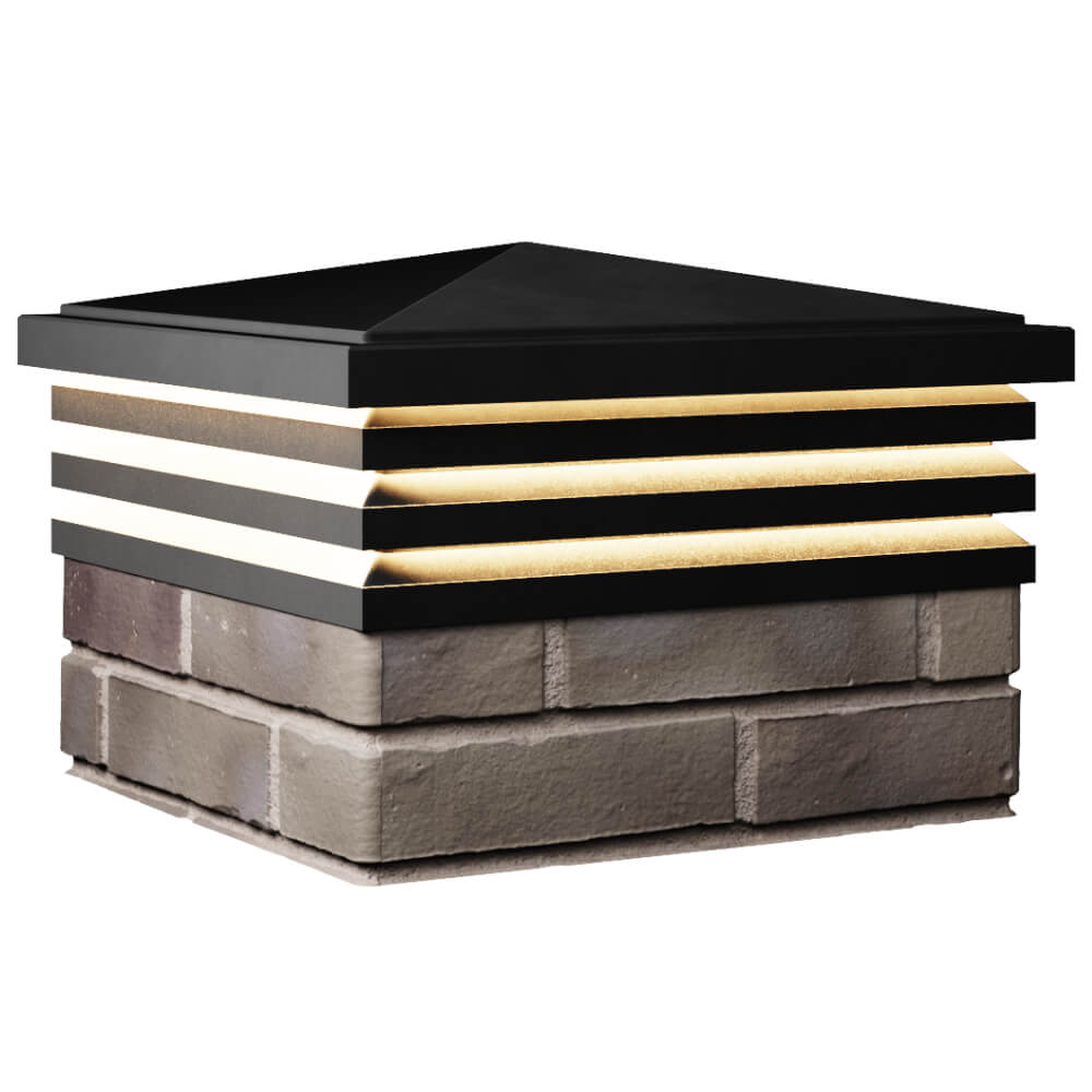 Колпак Zking Бона ХайТек Черный на столб 1.5х1.5 кирпича (385х385мм) с подсветкой в Усть-Катаве фото