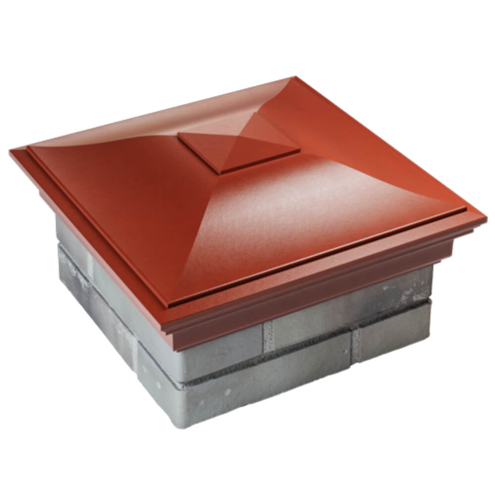 Колпак Zking Монблан Красный на столб 1.5х1.5 кирпича (385х385мм) в Усть-Катаве фото