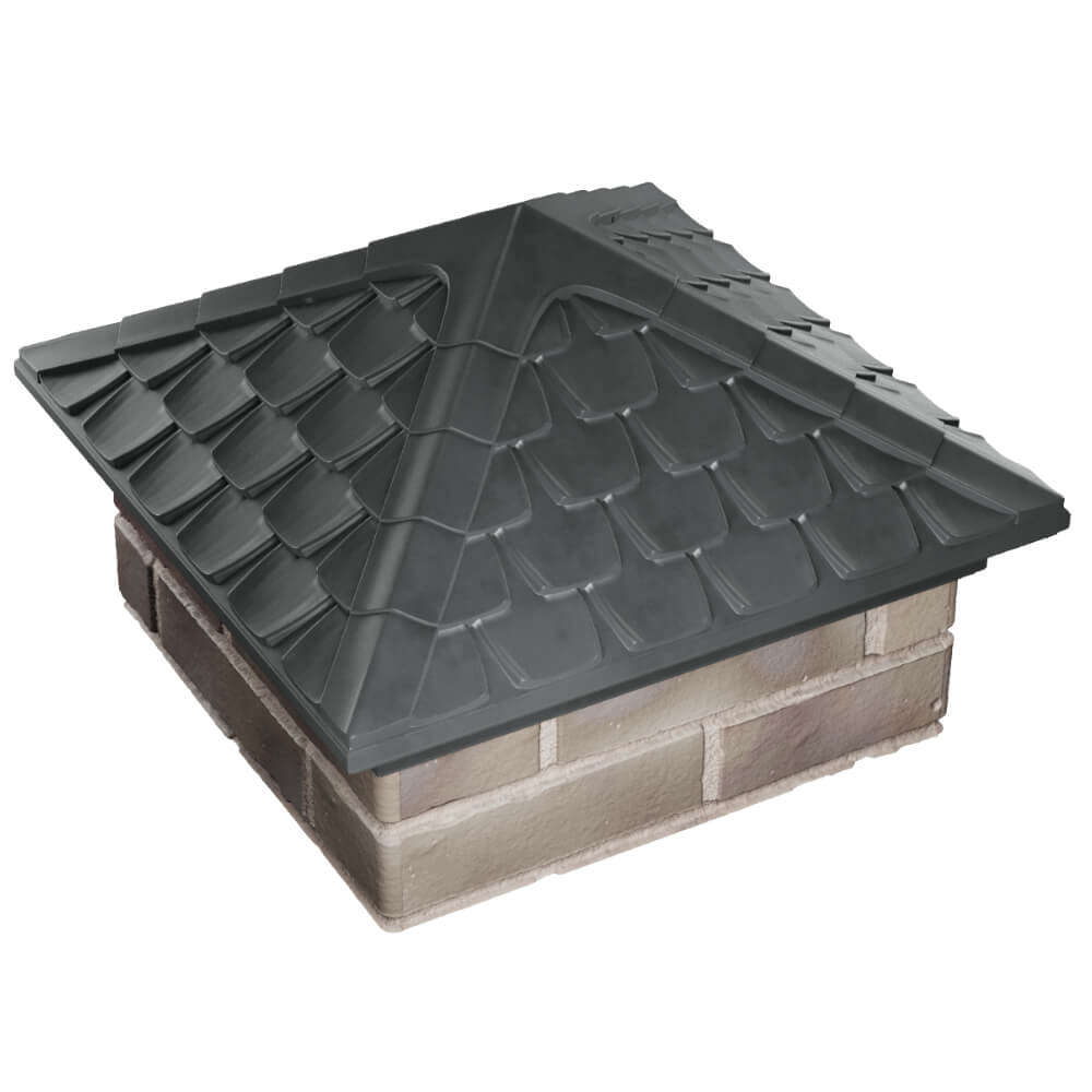 Колпак Zking Эльбрус Серый на столб 1.5х1.5 кирпича (385х385мм) в Усть-Катаве фото