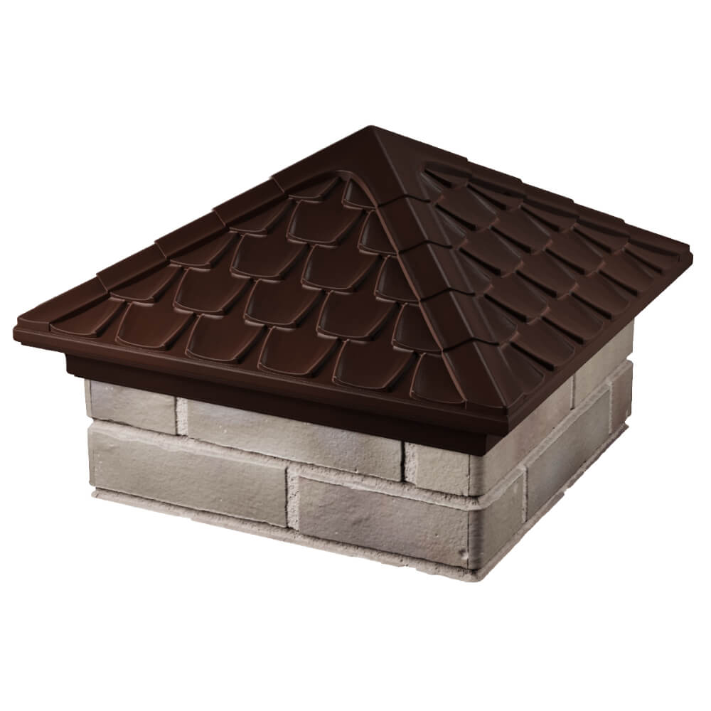 Колпак Zking Эльбрус Коричневый на столб 1.5х1.5 кирпича (385х385мм) в Усть-Катаве фото