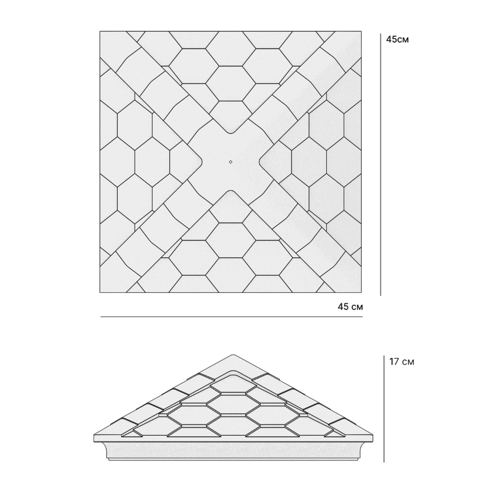 Колпак Zking Эверест Бежевый на столб 1.5х1.5 кирпича (390х390мм) в Усть-Катаве фото