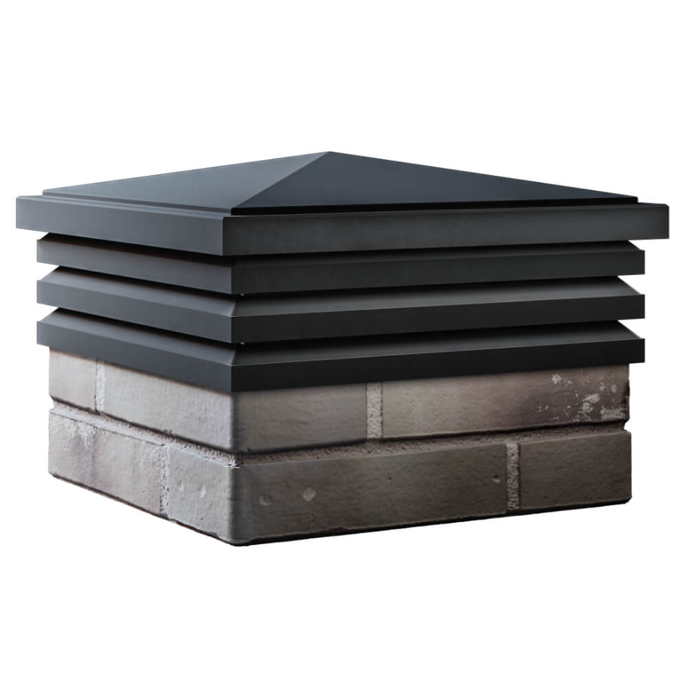 Колпак Zking Бона ХайТек Черный на столб 1.5х1.5 кирпича (385х385мм) в Усть-Катаве фото