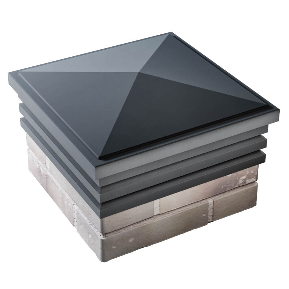 Колпак Zking Бона ХайТек Серый на столб 1.5х1.5 кирпича (385х385мм) в Усть-Катаве фото