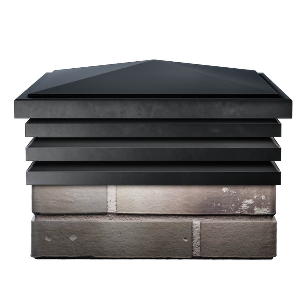 Колпак Zking Бона ХайТек Черный на столб 1.5х1.5 кирпича (385х385мм) Усть-Катав фото