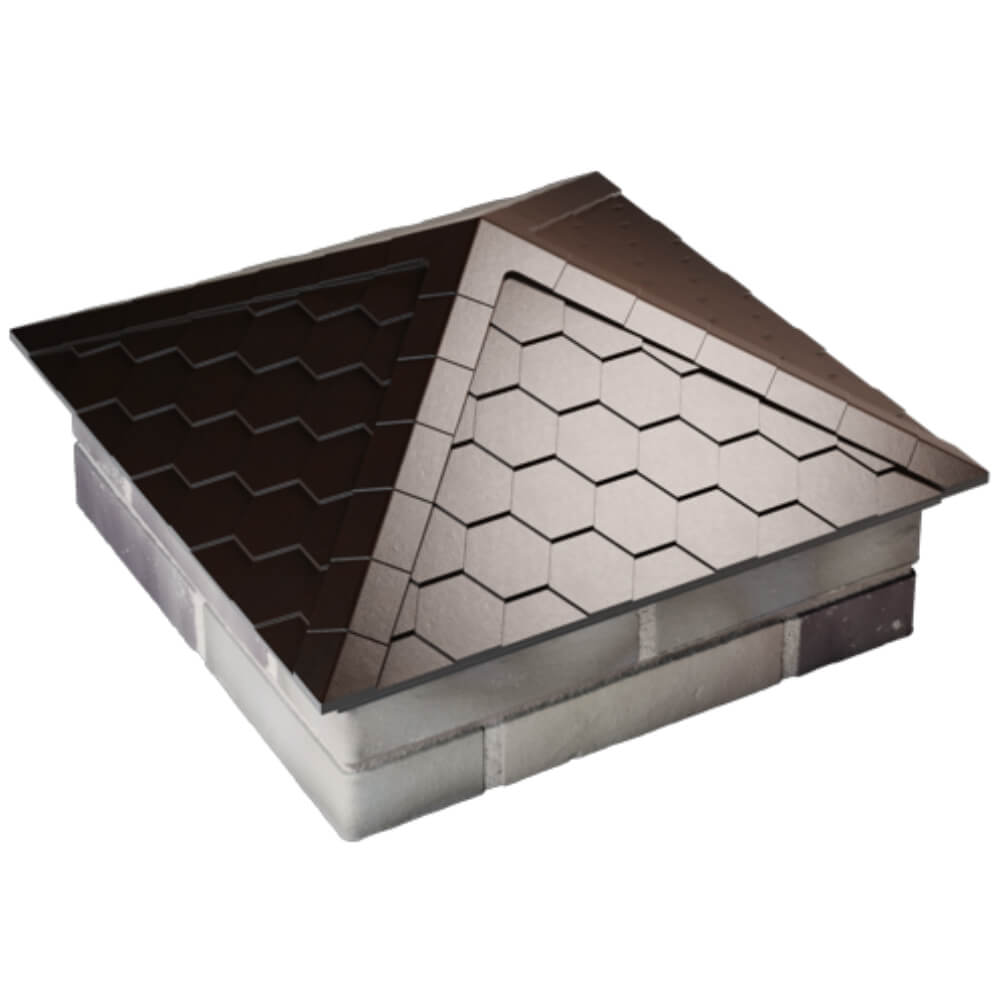 Колпак Zking Эверест Коричневый на столб 2х2 кирпича (535х535мм) Усть-Катав фото
