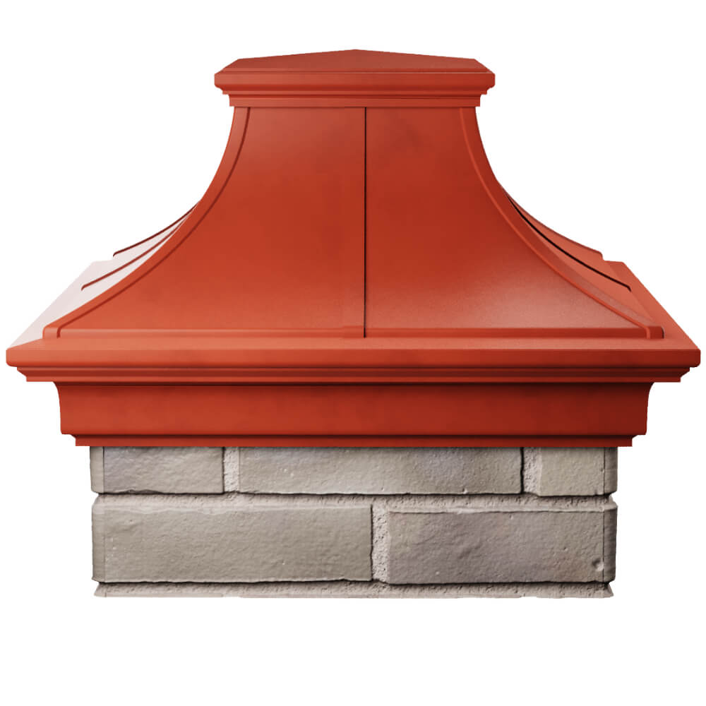 Колпак Zking Монблан Премиум Красный на столб 1.5х1.5 кирпича (385х385мм) Усть-Катав фото