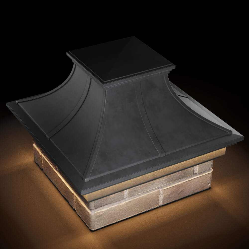 Колпак Zking Монблан Премиум Серый на столб 1.5х1.5 кирпича (385х385мм) с подсветкой в Усть-Катаве фото