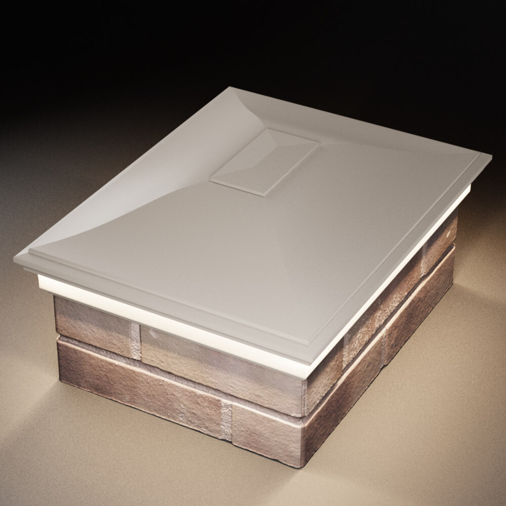 Колпак Zking Монблан Бежевый на столб 2х1.5 кирпича (515х385мм) c подсветкой в Усть-Катаве фото