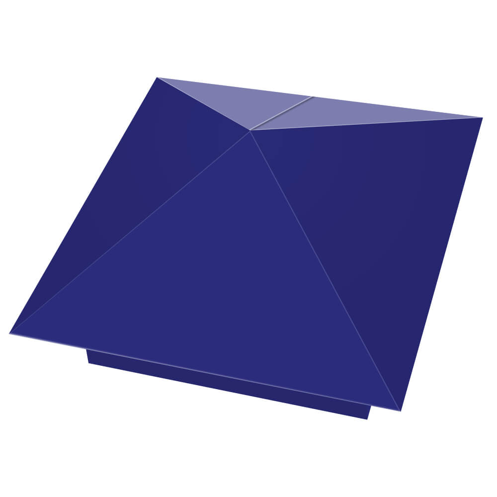 Колпак металлический 400х400мм RAL5002 Синий Ультрамарин заборный Усть-Катав фото