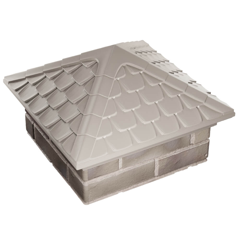 Колпак Zking Эльбрус Бежевый на столб 1.5х1.5 кирпича (385х385мм) в Усть-Катаве фото