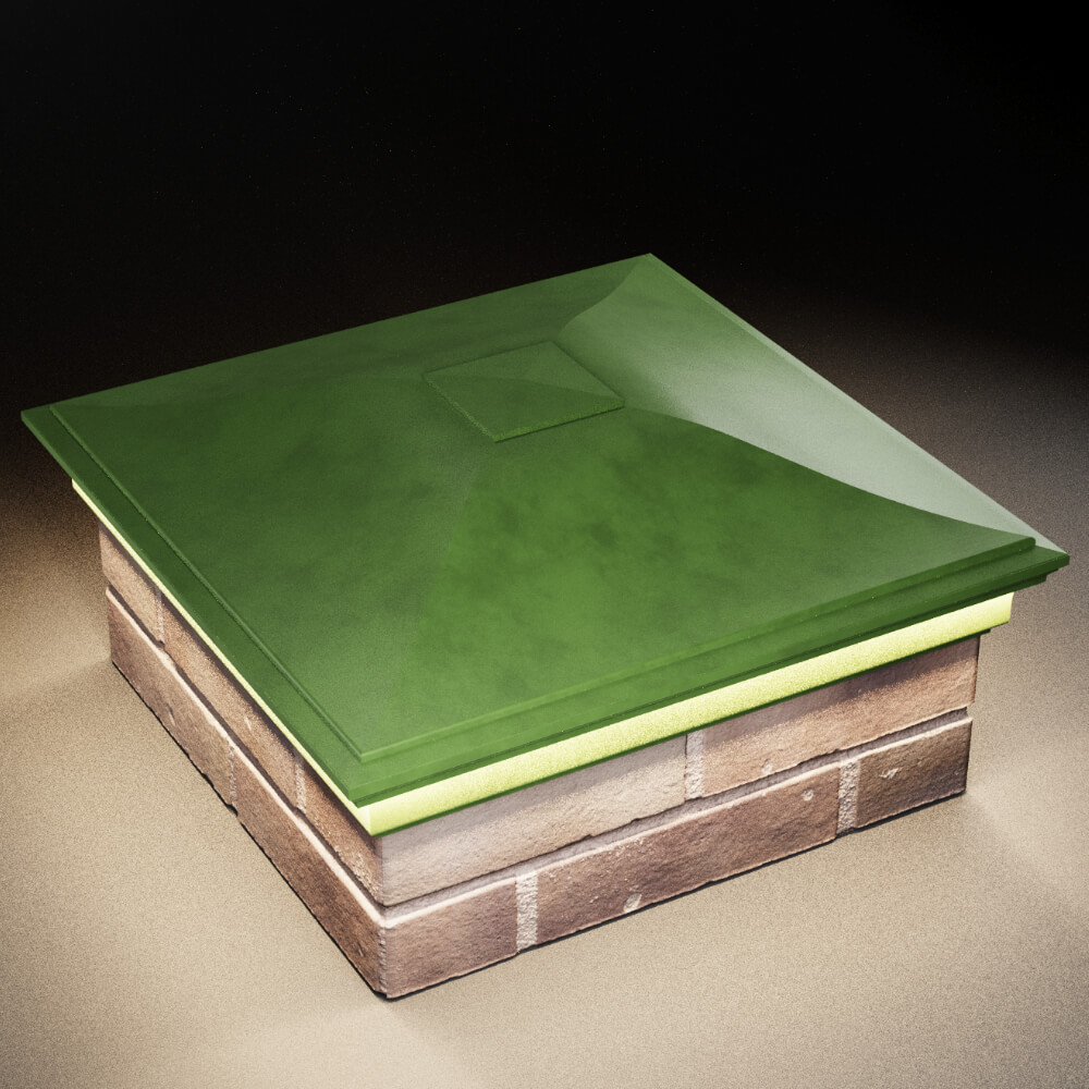 Колпак Zking Монблан Зеленый на столб 2х2 кирпича (515х515мм) c подсветкой в Усть-Катаве фото