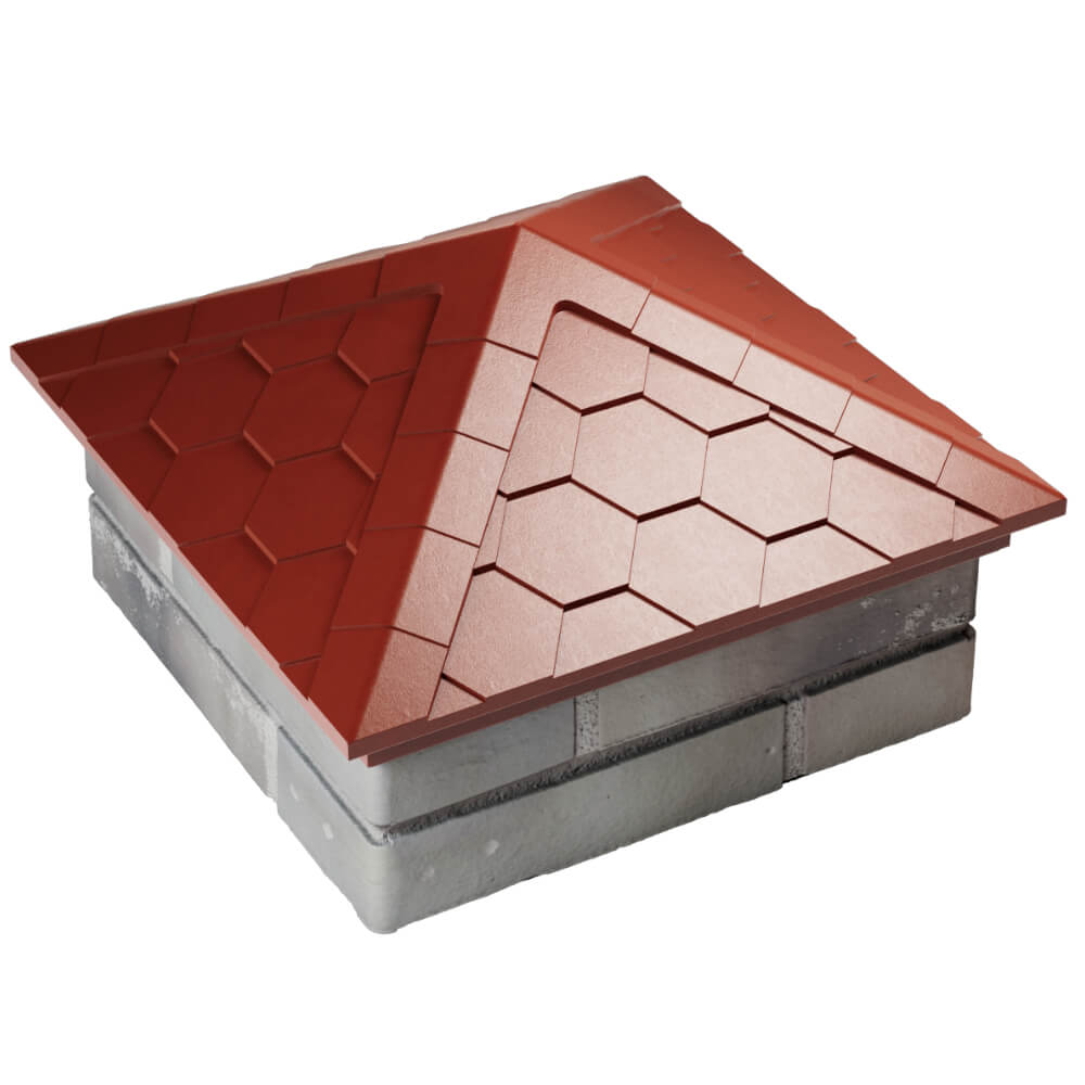 Колпак Zking Эверест Красный на столб 1.5х1.5 кирпича (390х390мм) в Усть-Катаве фото