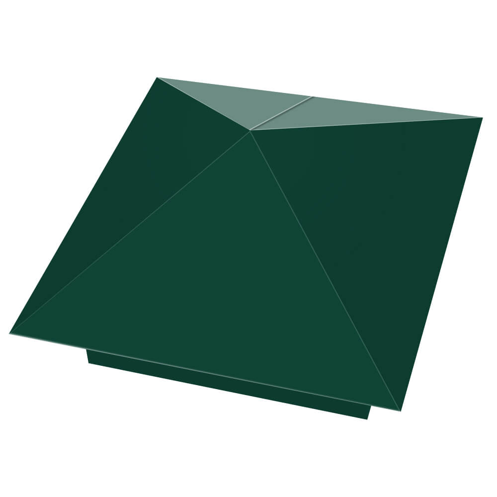 Колпак металлический 390х390мм RAL6005 Зеленый Мох заборный Усть-Катав фото