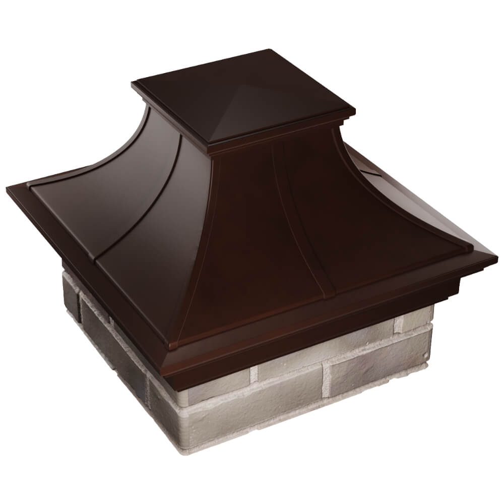 Колпак Zking Монблан Премиум Коричневый на столб 1.5х1.5 кирпича (385х385мм) в Усть-Катаве фото