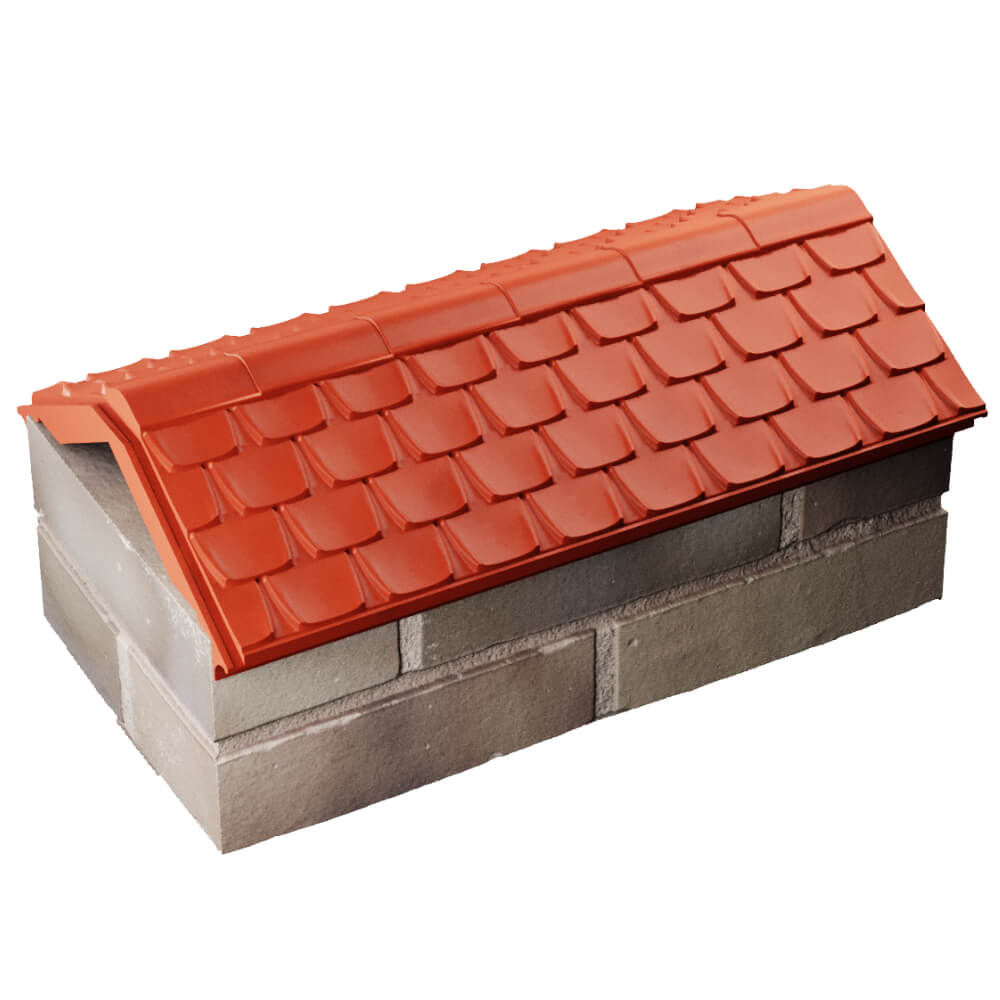 Парапет Zking Эльбрус Красный с посадкой на 1 кирпич (255мм) в Усть-Катаве фото