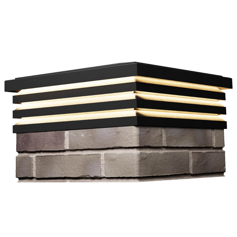 Колпак Zking Бона ХайТек Черный на столб 1.5х1.5 кирпича (385х385мм) с подсветкой в Усть-Катаве фото