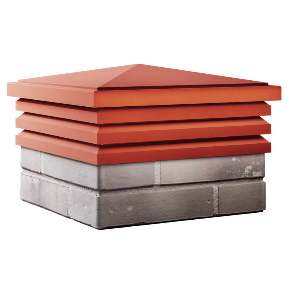 Колпак Zking Бона ХайТек Красный на столб 1.5х1.5 кирпича (385х385мм) в Усть-Катаве фото