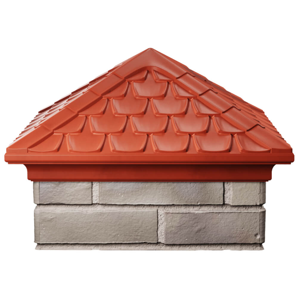 Колпак Zking Эльбрус Красный на столб 1.5х1.5 кирпича (385х385мм) Усть-Катав фото