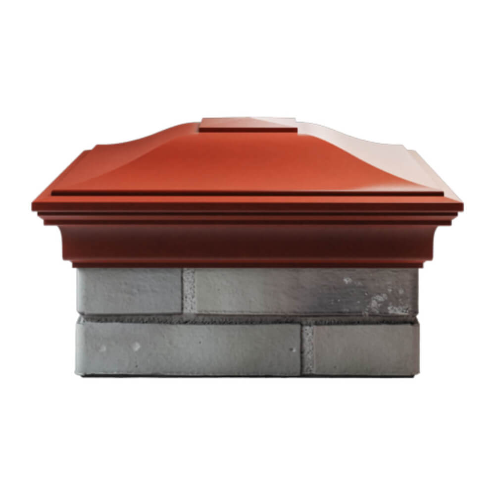 Колпак Zking Монблан Красный на столб 1.5х1.5 еврокирпича 0.7НФ (355х355мм) Усть-Катав фото