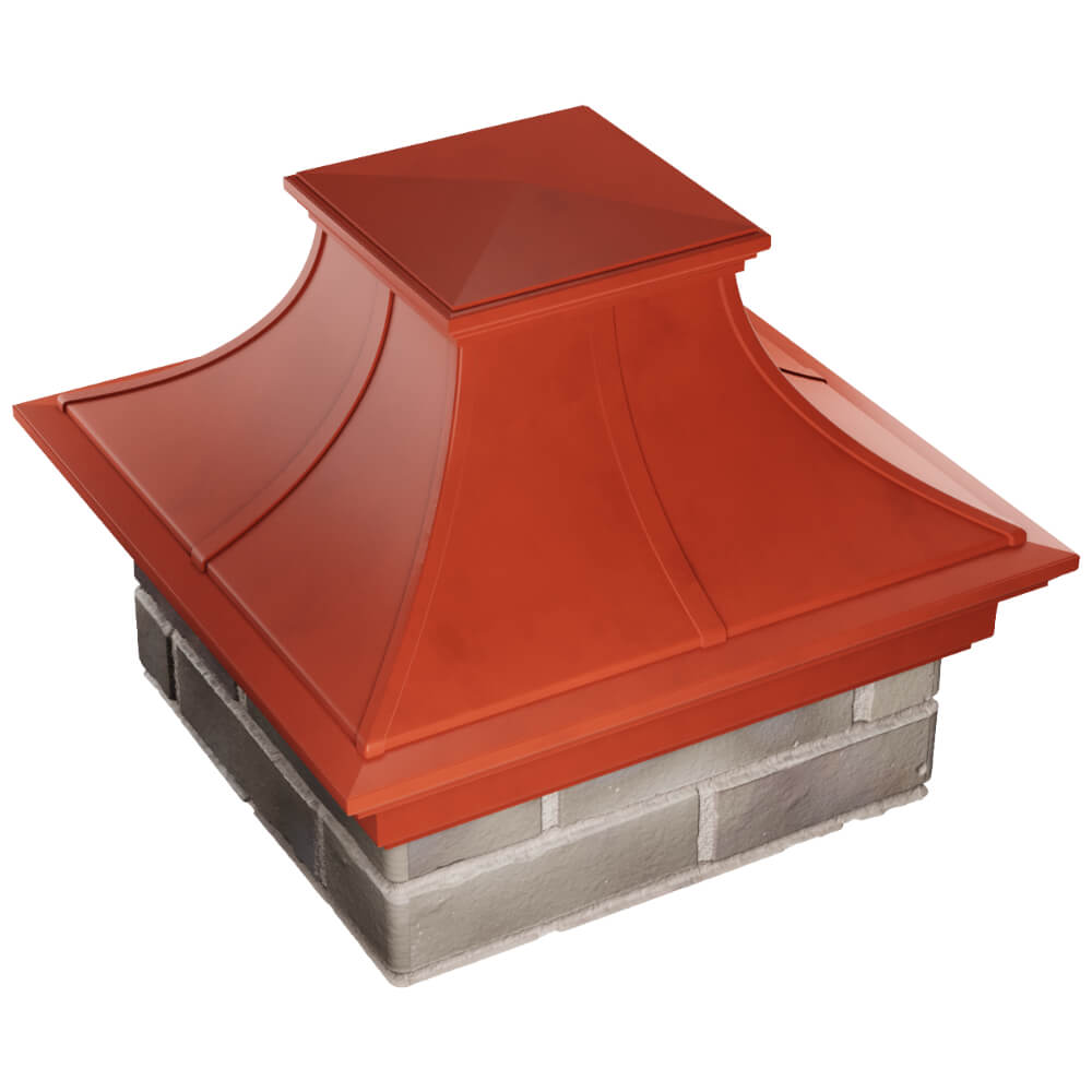 Колпак Zking Монблан Премиум Красный на столб 1.5х1.5 кирпича (385х385мм) в Усть-Катаве фото