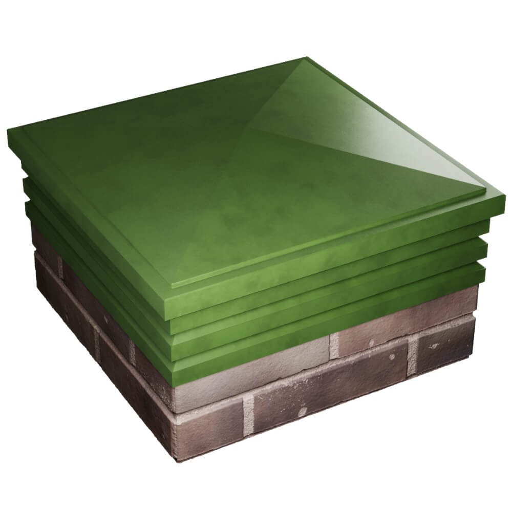 Колпак Zking Бона ХайТек Зеленый на столб 2х2 кирпича (513х513мм) в Усть-Катаве фото