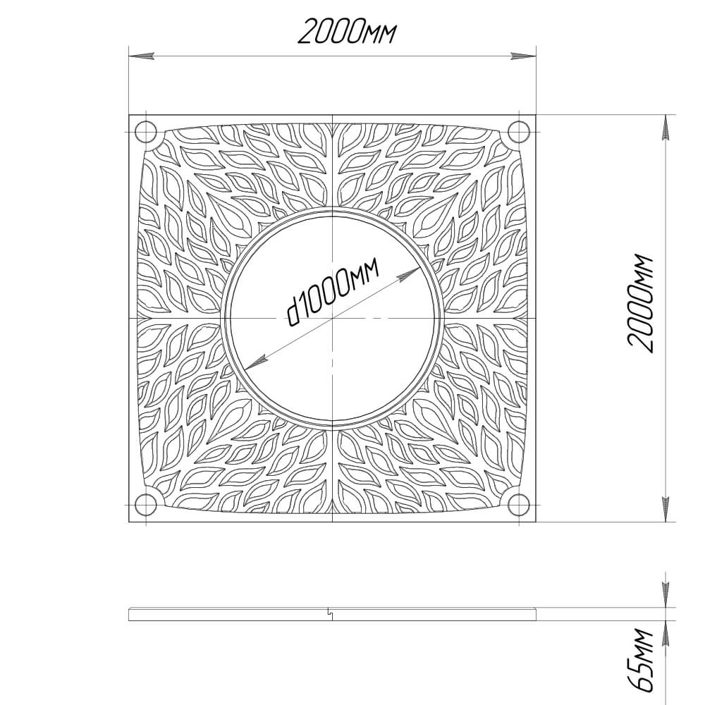 Приствольная решетка для дерева ZKING CRUST 2х2м Черная в Усть-Катаве фото