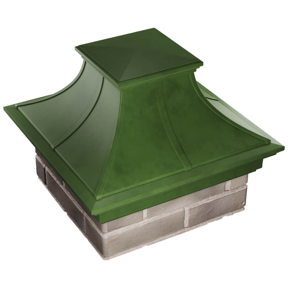 Колпак Zking Монблан Премиум Зеленый на столб 1.5х1.5 кирпича (385х385мм) в Усть-Катаве фото
