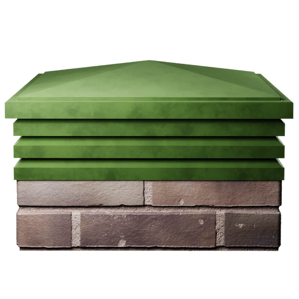 Колпак Zking Бона ХайТек Зеленый на столб 2х2 кирпича (513х513мм) Усть-Катав фото