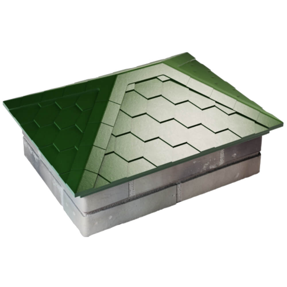 Колпак Zking Эверест Зеленый на столб 2х1.5 кирпича (520х390мм) Усть-Катав фото