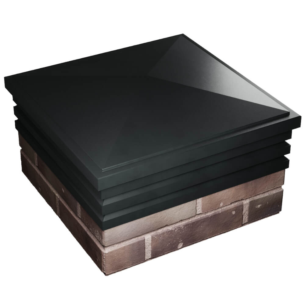 Колпак Zking Бона ХайТек Черный на столб 2х2 кирпича (513х513мм) в Усть-Катаве фото