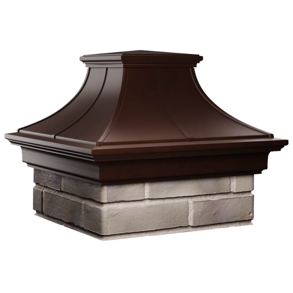 Колпак Zking Монблан Премиум Коричневый на столб 1.5х1.5 кирпича (385х385мм) в Усть-Катаве фото