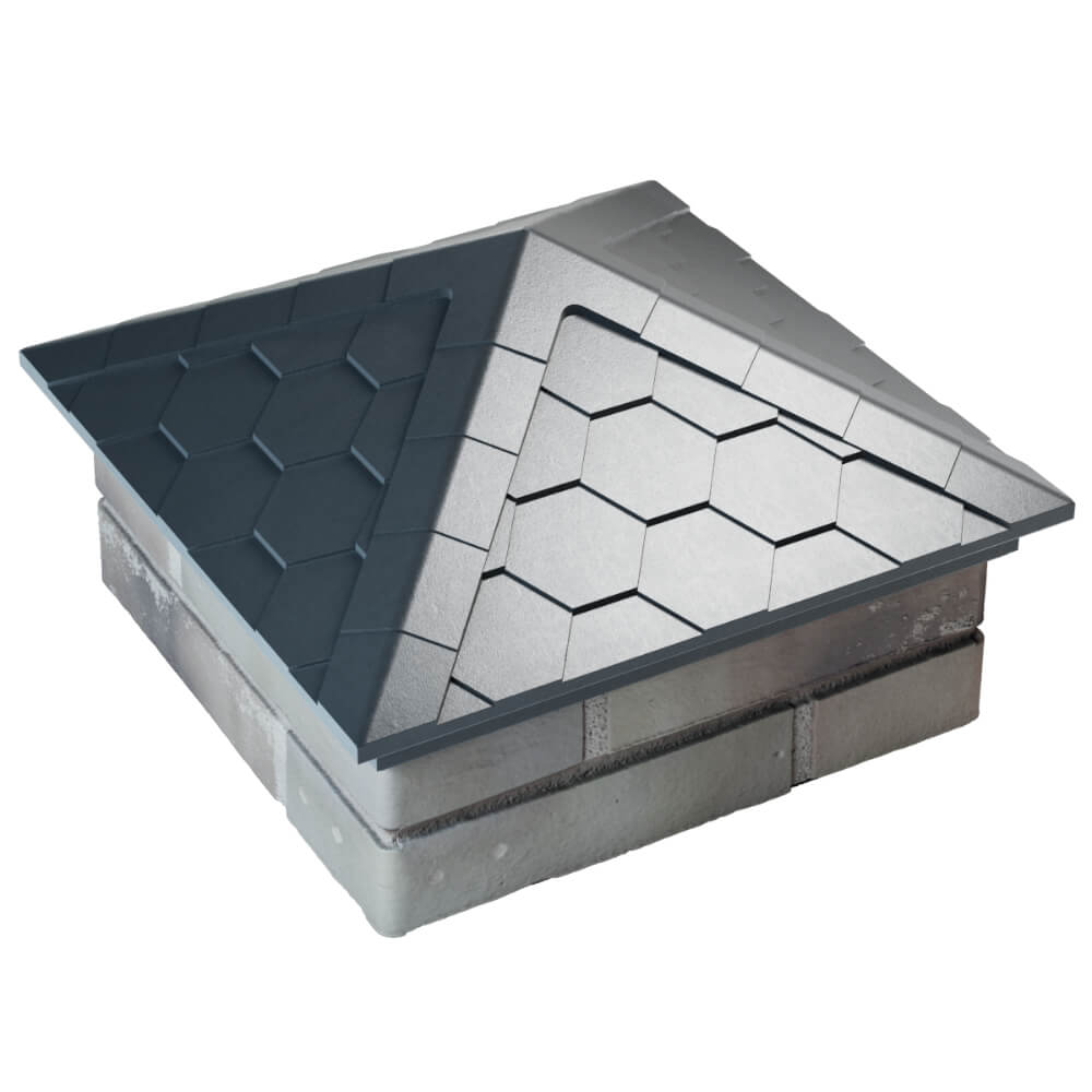 Колпак Zking Эверест Серый на столб 1.5х1.5 кирпича (390х390мм) в Усть-Катаве фото