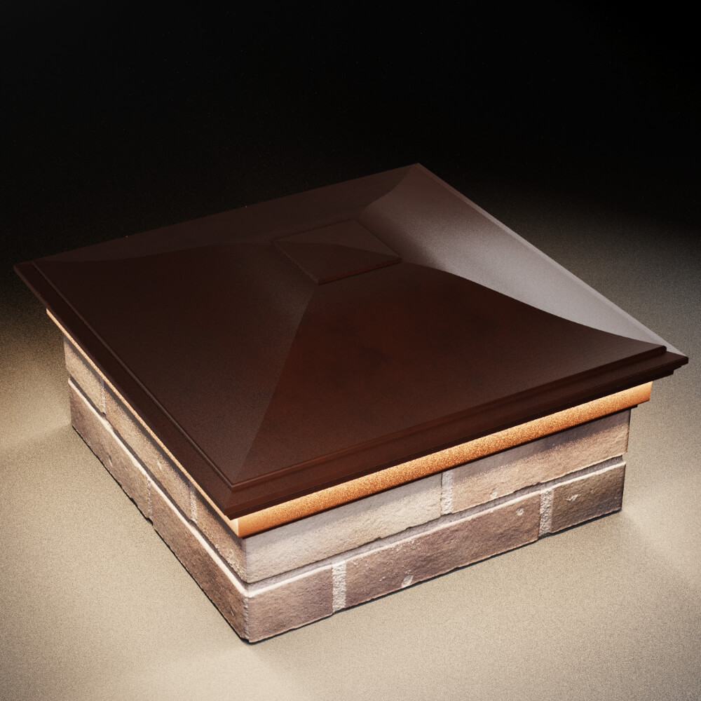 Колпак Zking Монблан Коричневый на столб 2х2 кирпича (515х515мм) c подсветкой в Усть-Катаве фото