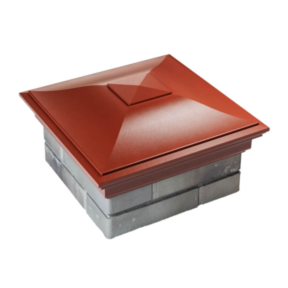 Колпак Zking Монблан Красный на столб 1.5х1.5 еврокирпича 0.7НФ (355х355мм) в Усть-Катаве фото