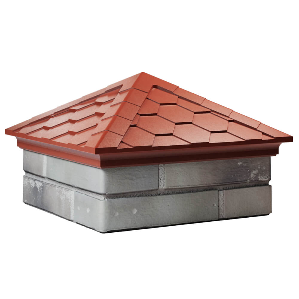 Колпак Zking Эверест Красный на столб 1.5х1.5 кирпича (390х390мм) в Усть-Катаве фото