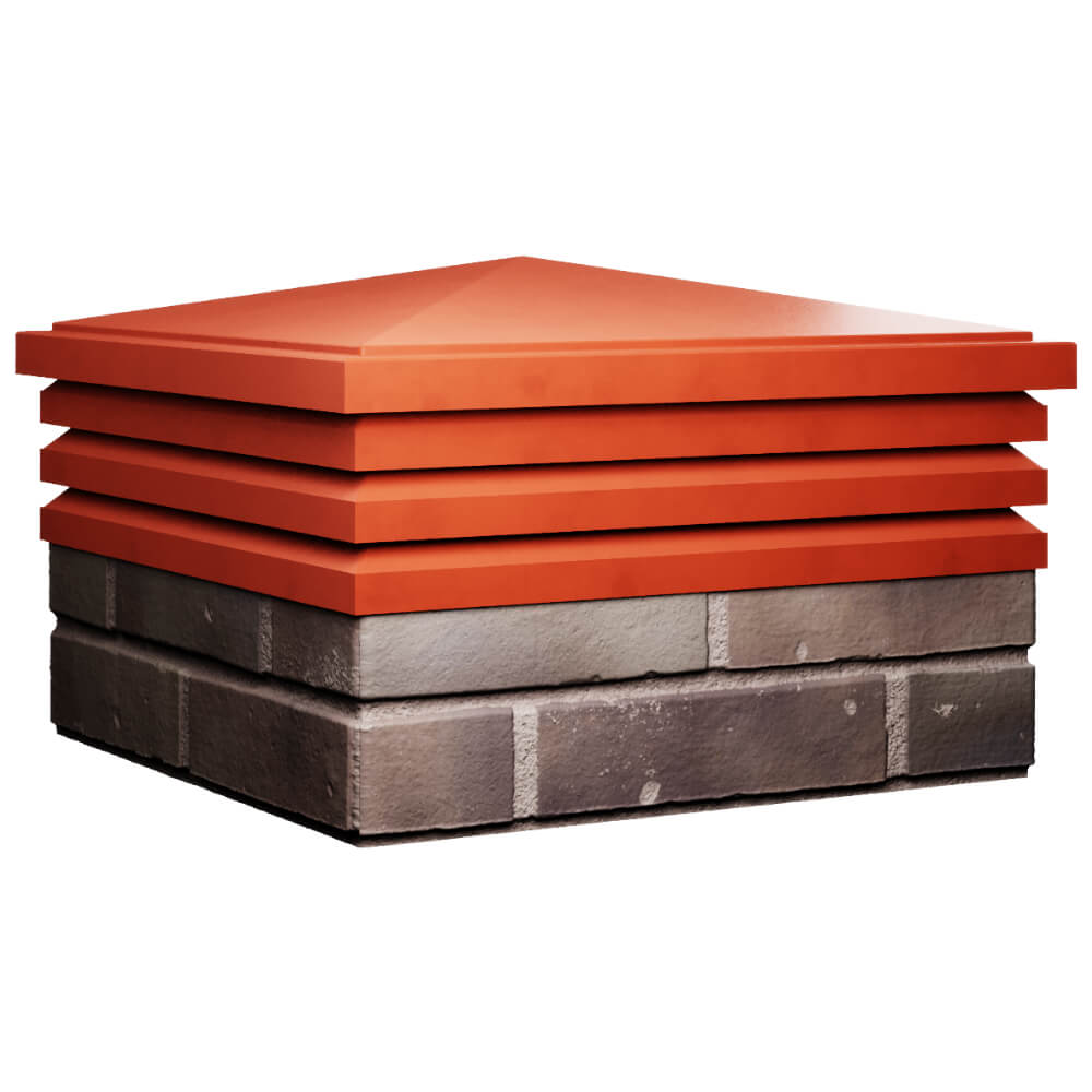 Колпак Zking Бона ХайТек Красный на столб 2х2 кирпича (513х513мм) в Усть-Катаве фото