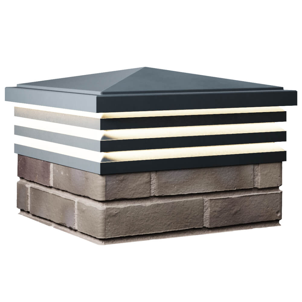 Колпак Zking Бона ХайТек Серый на столб 1.5х1.5 кирпича (385х385мм) с подсветкой в Усть-Катаве фото