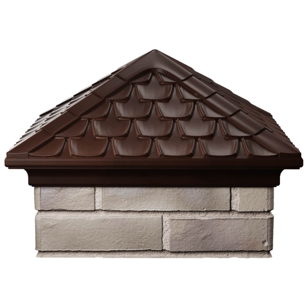 Колпак Zking Эльбрус Коричневый на столб 1.5х1.5 кирпича (385х385мм) Усть-Катав фото