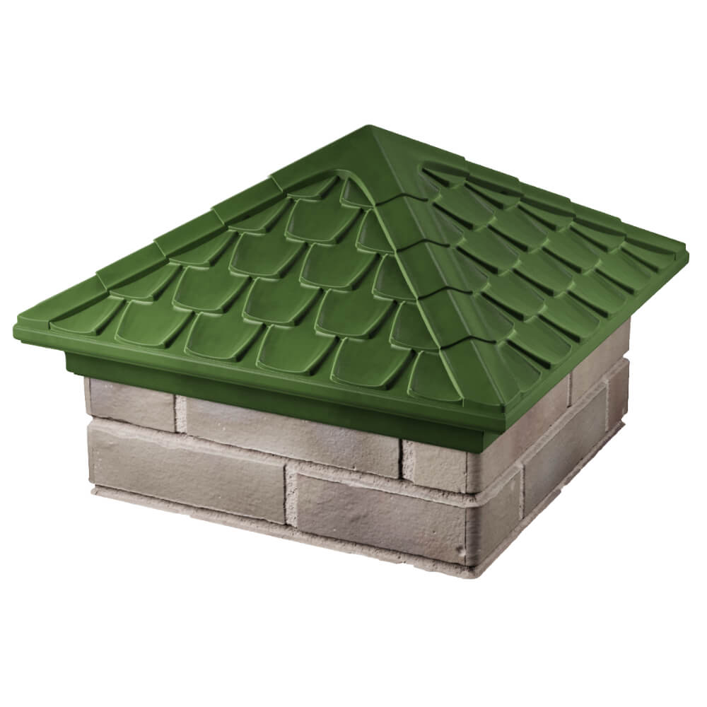 Колпак Zking Эльбрус Зеленый на столб 1.5х1.5 кирпича (385х385мм) в Усть-Катаве фото